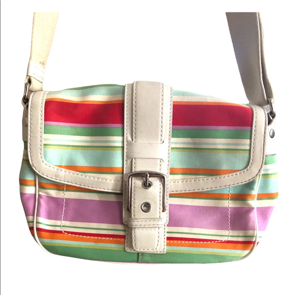 NWT Coach‎ Hobo Handbag Hampton Coastal Grandma Multicolor Canvas Crossbody